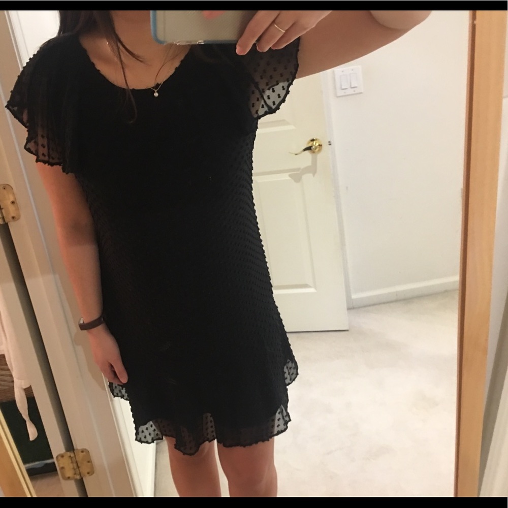 Jcrew Black Swiss dot dress